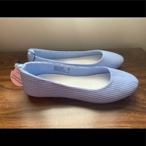Blue Pinstripe Flats